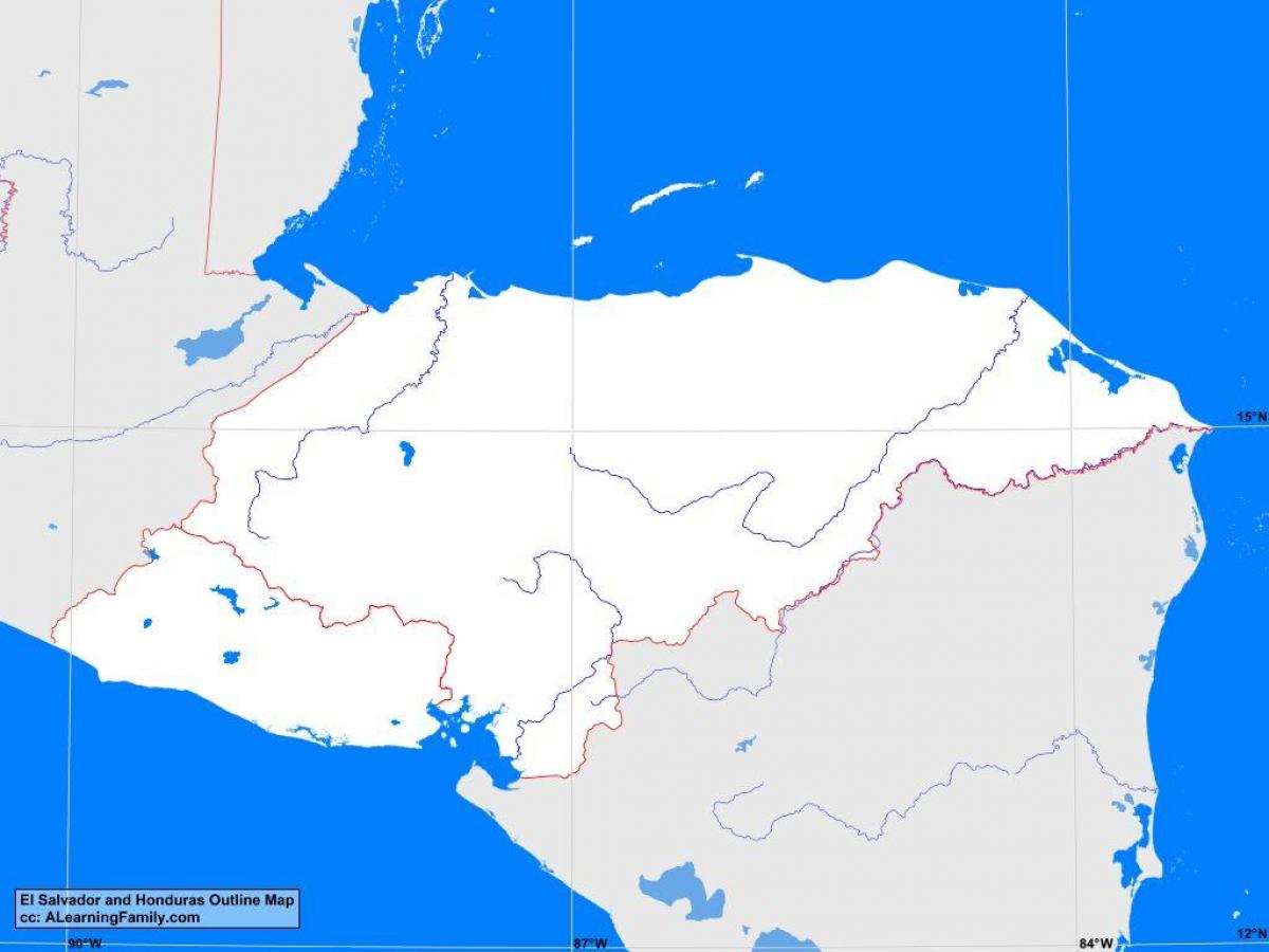 Honduras mapa en blanco