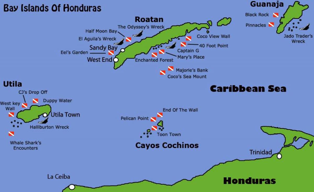 islas de Honduras mapa