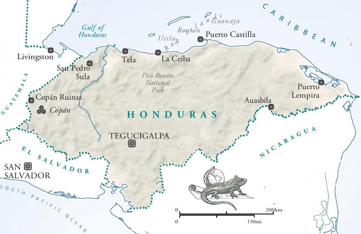mapa de la ceiba, Honduras