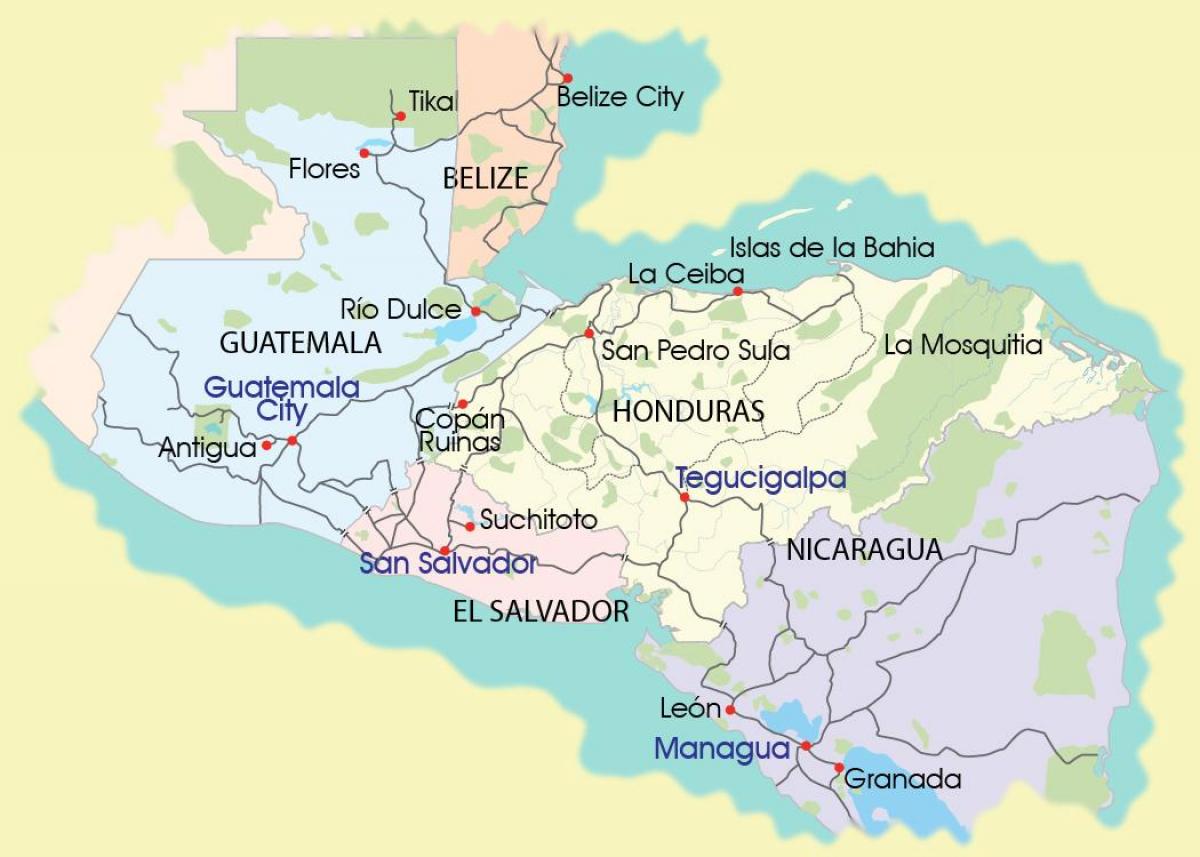 mapa de la mosquitia de Honduras