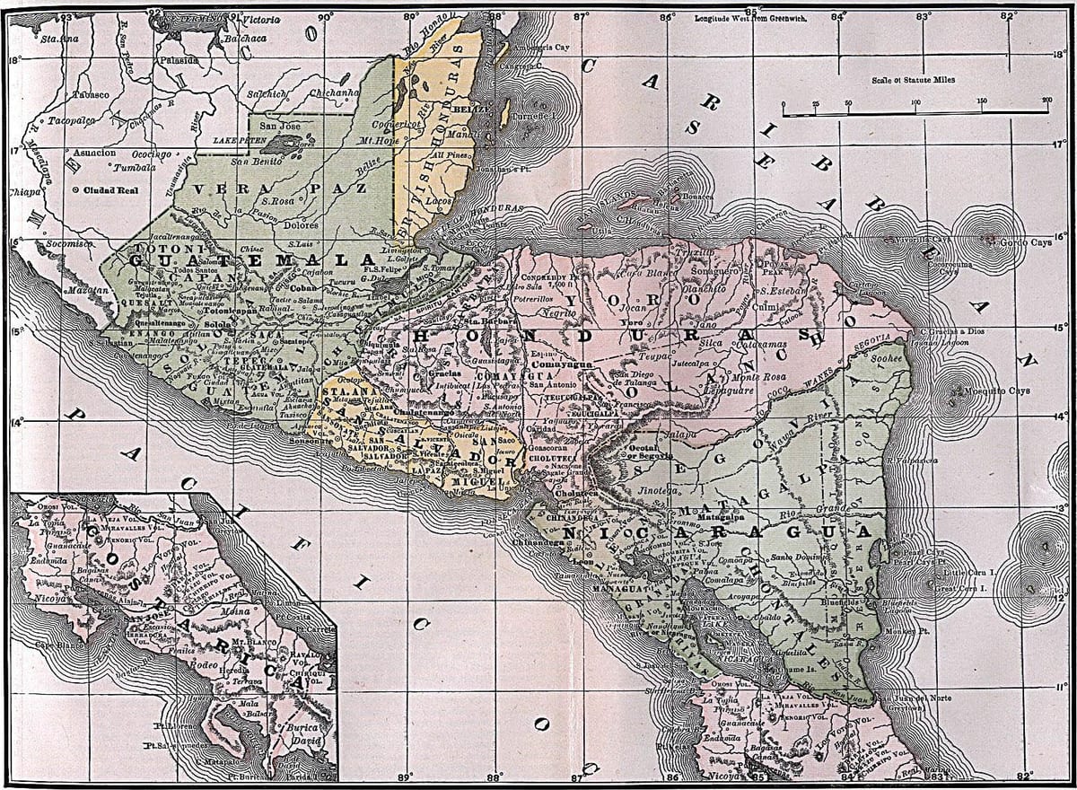 mapa de Honduras británica