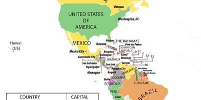 Mapa de Honduras, américa del sur