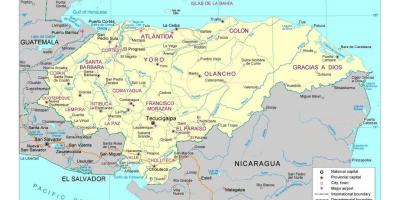 Honduras mapa con las ciudades