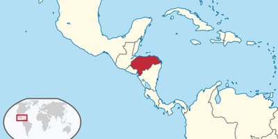 Mapa de Honduras continente