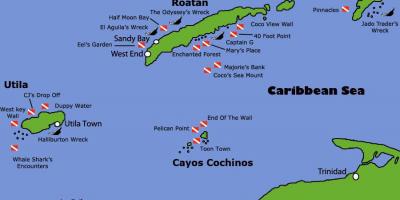 Islas de Honduras mapa