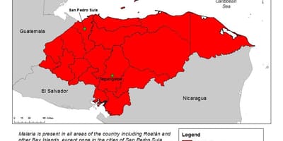 Mapa de Honduras de la malaria