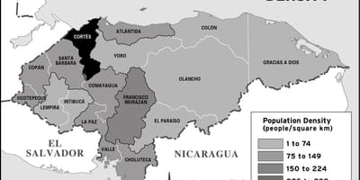 Mapa de Honduras de la población