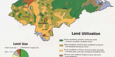 Mapa de montañas de Honduras