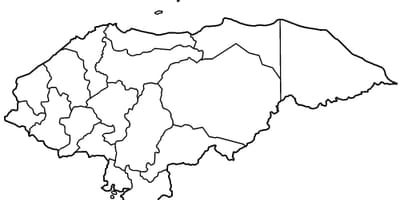 Mapa de mapa en blanco de Honduras